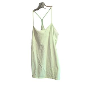 Lululemon Women’s Tank Top Size 12 Green Strappy Built-In Bra Athletic